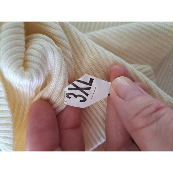 Womens Arula Pmus Size 3XL Ivory Top Sheer Smocked Puff Sleeve Shimmer Knit Boho - Picture 9 of 9